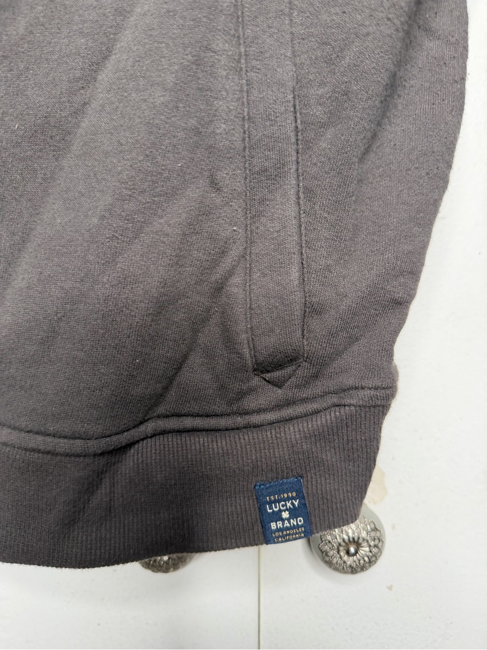 Lucky Brand Men's Zip-Up Sweatshirt Bomber Jacket Size Large Gray 100 cotton - Picture 3 of 13